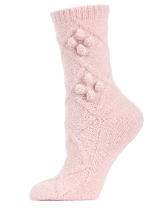 Women's Blissful Bubble Warm Knit Crew Sock : Color: Pink