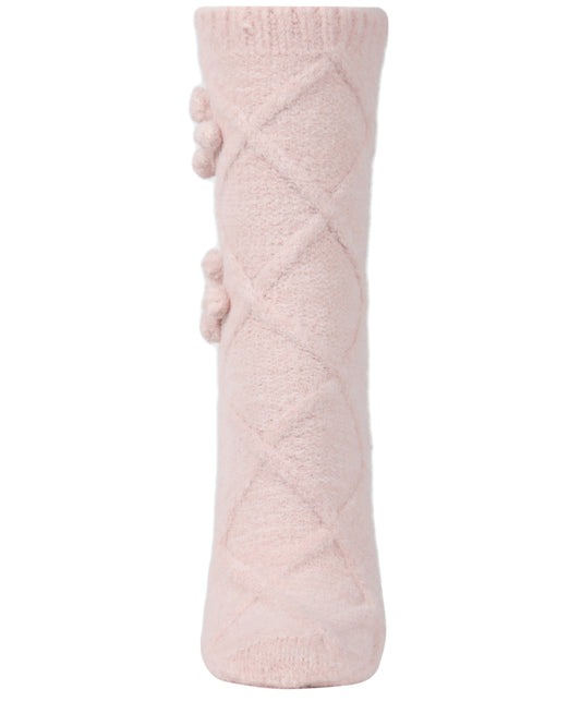 Women's Blissful Bubble Warm Knit Crew Sock : Color: Pink