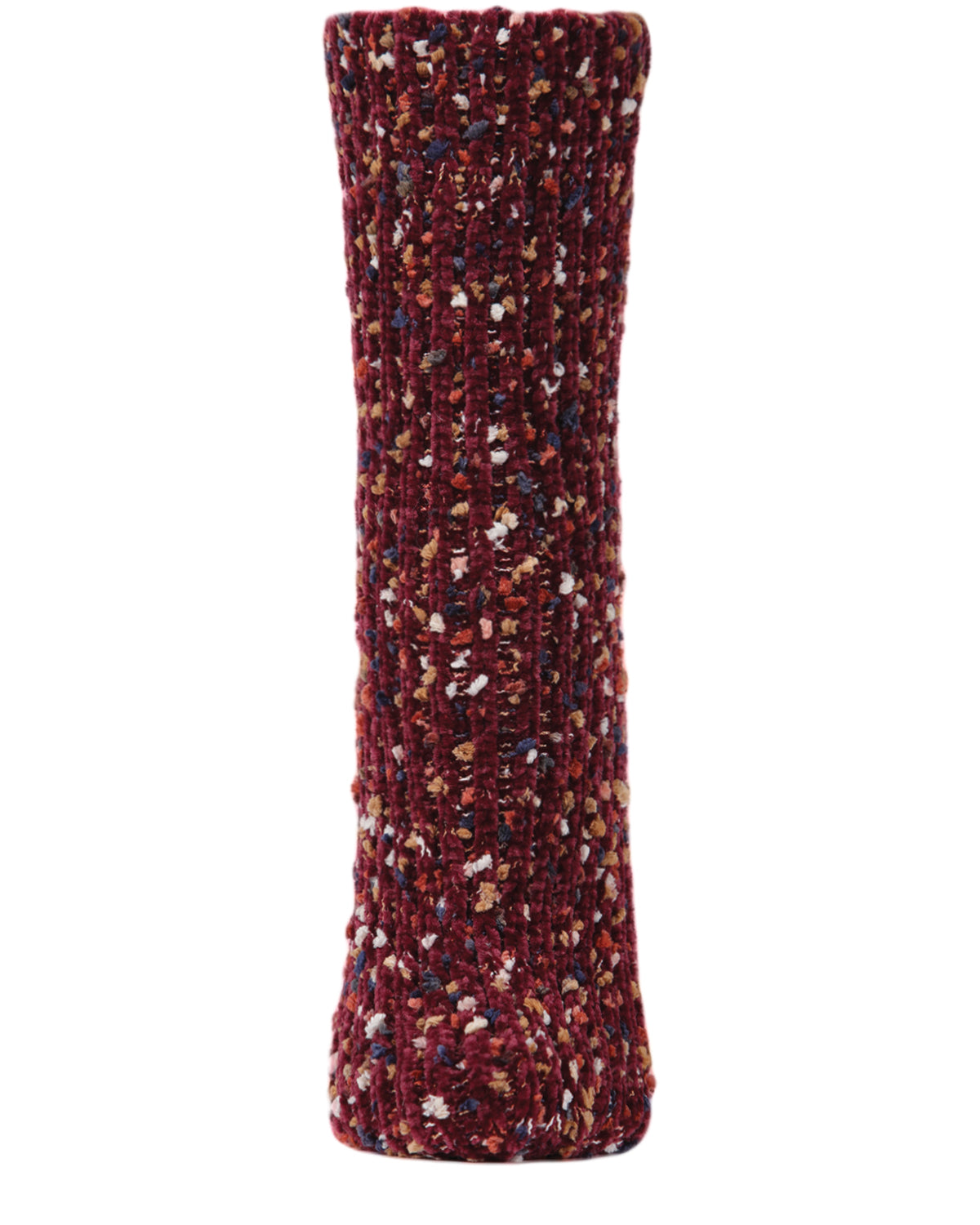 Women's Confetti Plush Cozy Tufted Crew Sock : Color: Burgundy