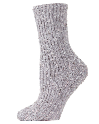 Women's Confetti Plush Cozy Tufted Crew Sock : Color: Light Gray