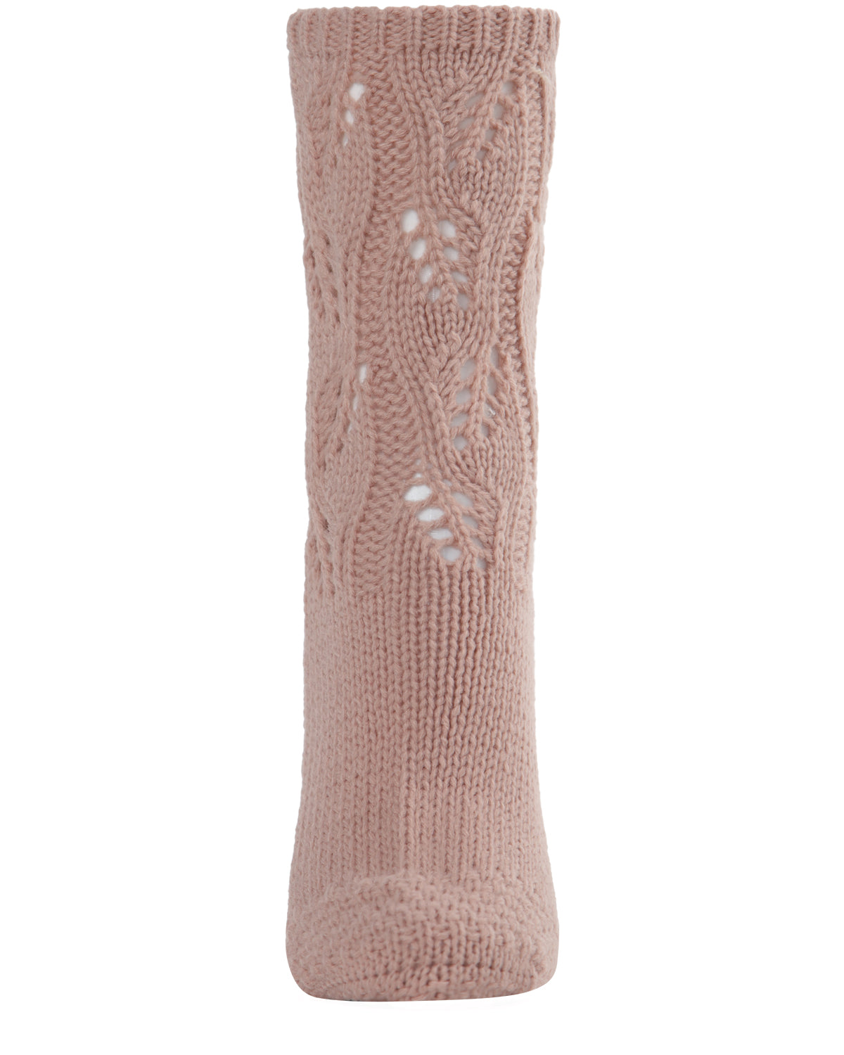 Women's Pointelle Sweater Knit Cozy Soft Crew Socks : Color: Black