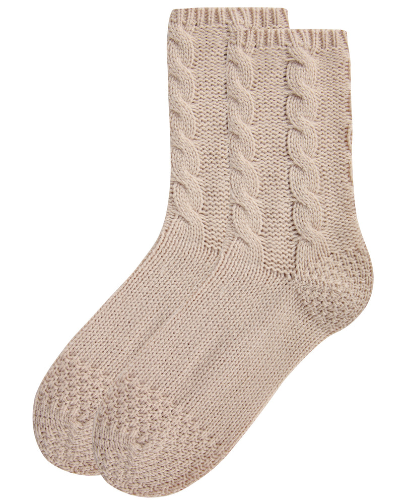 MeMoi Cable Sweater Knit Crew Socks