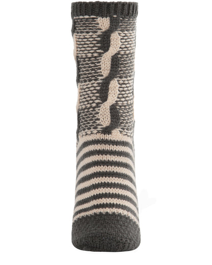 Women's Cable Twist Sweater Knit Soft Cozy Crew Socks : Color: Cypress