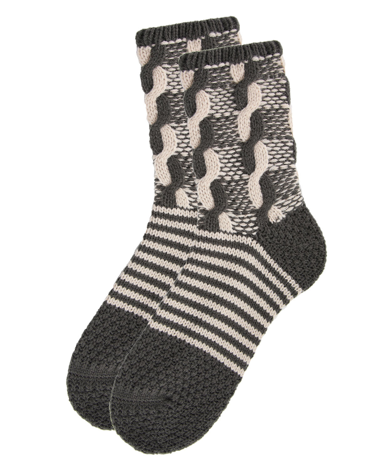 Women's Cable Twist Sweater Knit Soft Cozy Crew Socks : Color: Cypress