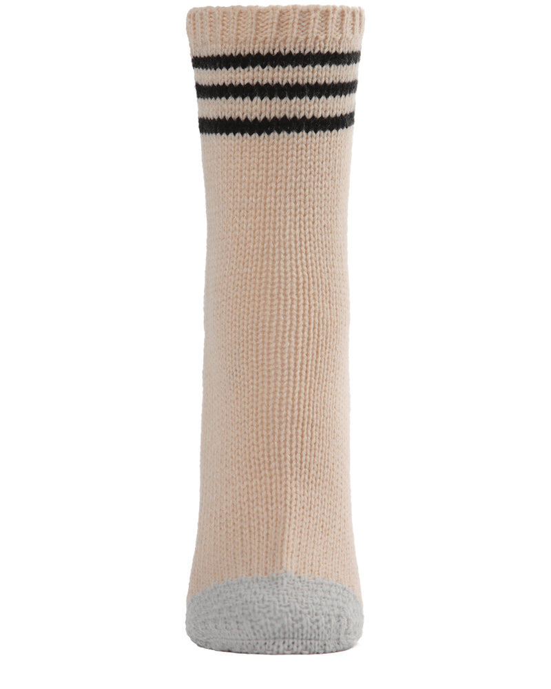 MeMoi Striped Sweater Knit Crew Socks