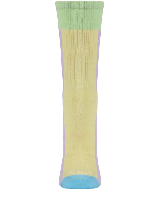 Women's Multicolor Pastel Patch Retro Vibe Crew Sock : Color: Multi