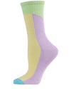 Women's Multicolor Pastel Patch Retro Vibe Crew Sock : Color: Multi