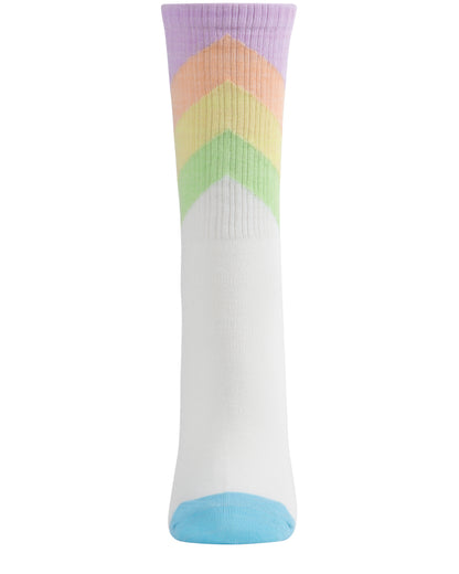 Women's Multicolor Pastel Arrow Crew Sock : Color: Multi