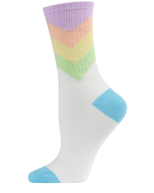 Women's Multicolor Pastel Arrow Crew Sock : Color: Multi