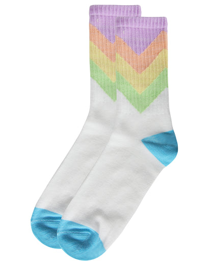 Women's Multicolor Pastel Arrow Crew Sock : Color: Multi