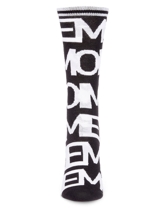Women's Have a Me Moment MeMoi Fashion Crew Sock : Color: Black