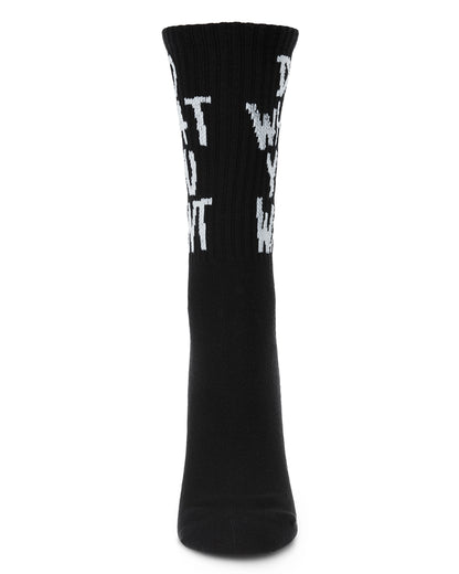 Women's Do What You Want Cotton Blend Crew Socks : Color: Black