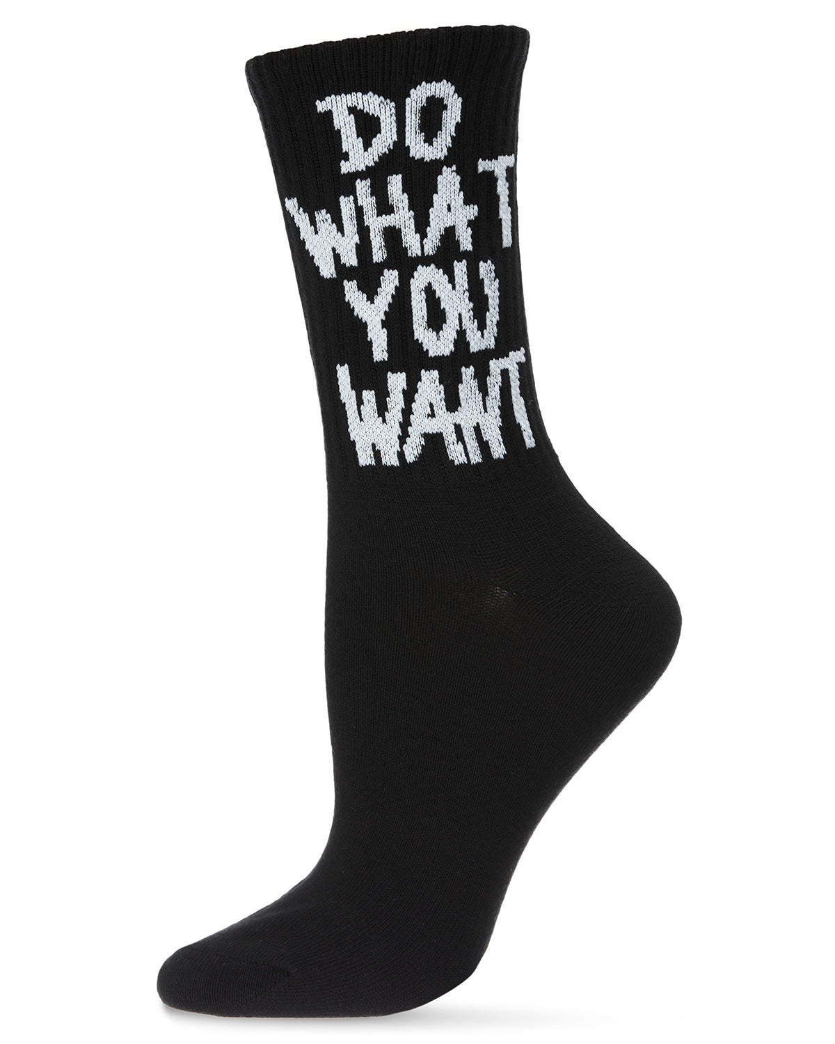 Women's Do What You Want Cotton Blend Crew Socks : Color: Black