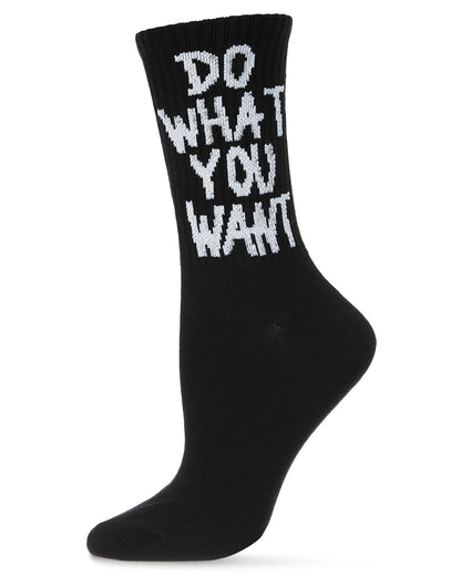Women's Do What You Want Cotton Blend Crew Socks : Color: Black