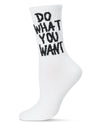 Women's Do What You Want Cotton Blend Crew Socks : Color: White