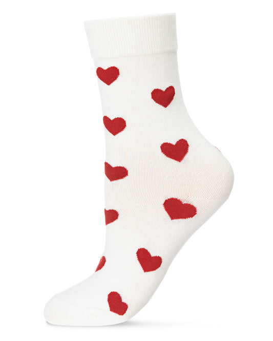 Women's Sweetheart Cotton Blend Double-Thick Cuff Crew Sock : Color: Ivory