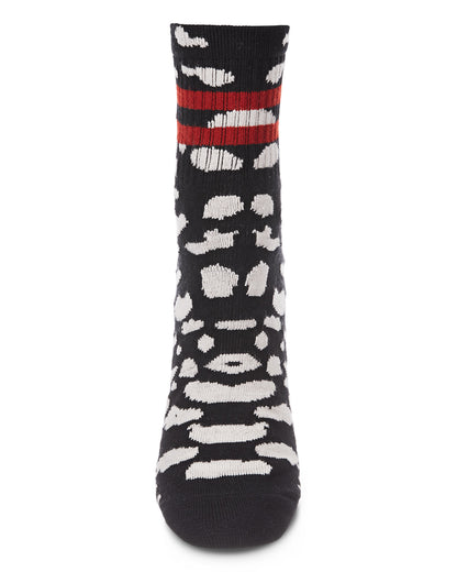Women's Running Wild Ringer Cotton Blend Crew Sock : Color: Black