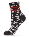 Women's Running Wild Ringer Cotton Blend Crew Sock : Color: Black