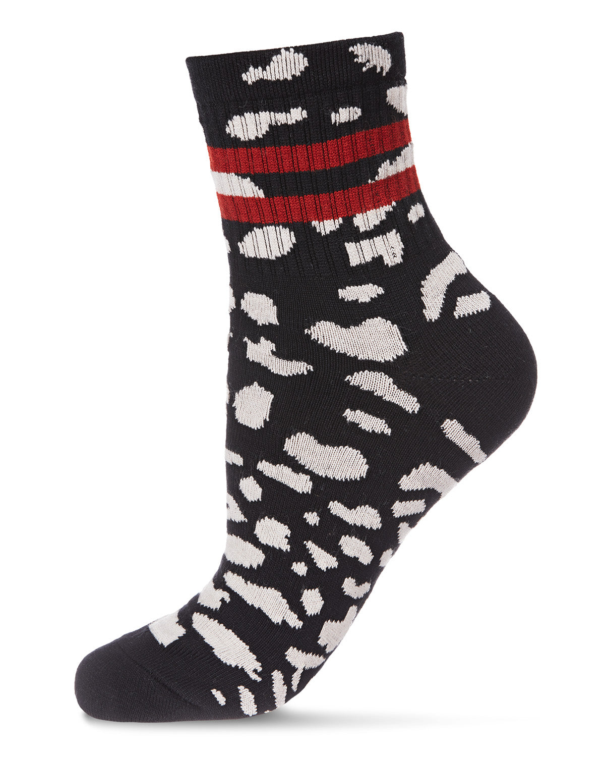 Women's Running Wild Ringer Cotton Blend Crew Sock : Color: Black