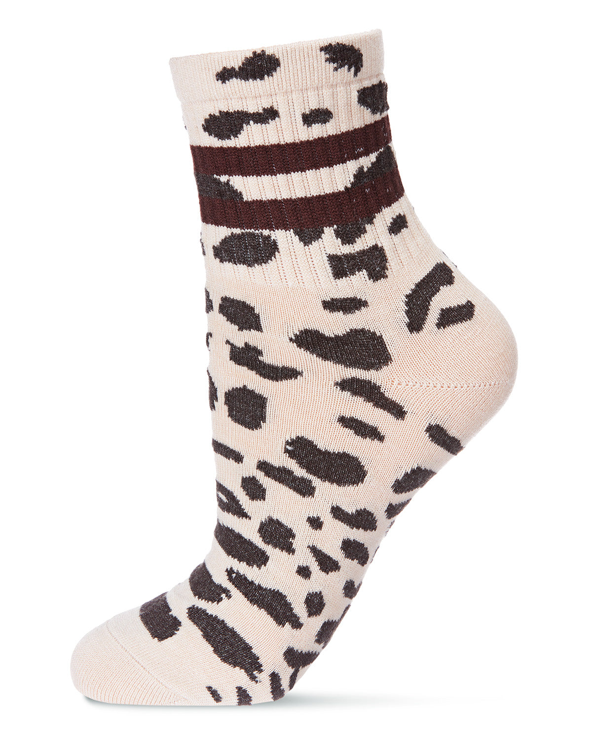 Women's Running Wild Ringer Cotton Blend Crew Sock : Color: Ivory