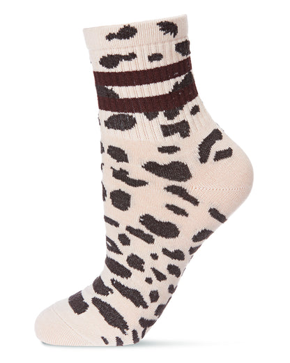 Women's Running Wild Ringer Cotton Blend Crew Sock : Color: Ivory