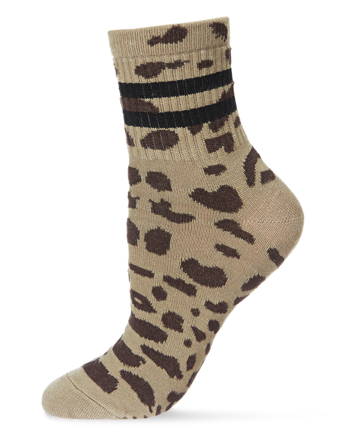 Women's Running Wild Ringer Cotton Blend Crew Sock : Color: Black