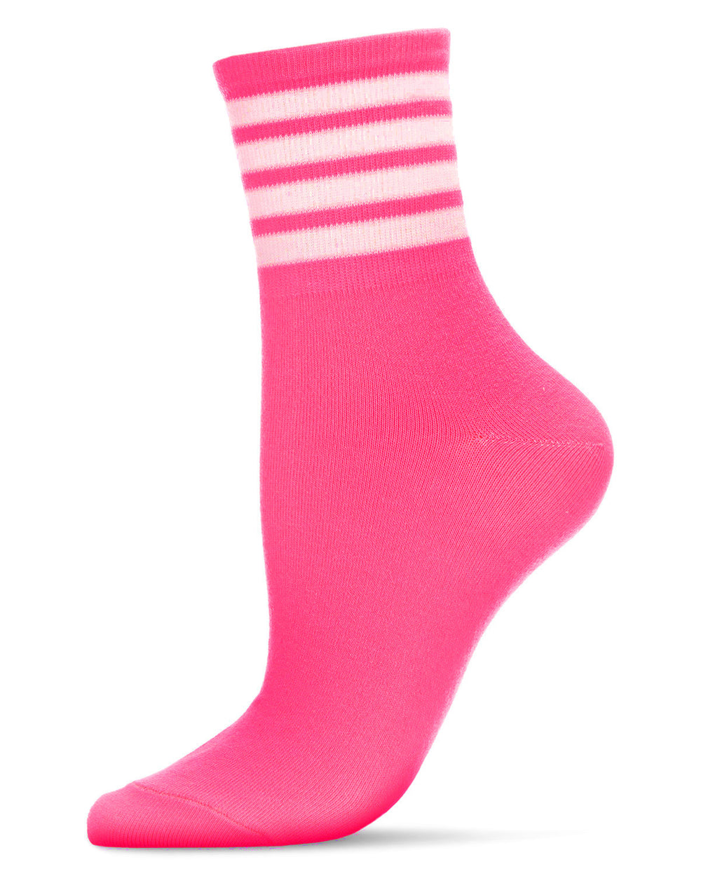 Women's Ring Quartet Cotton Blend Bold Neon Crew Soc : Color: Neon Pink