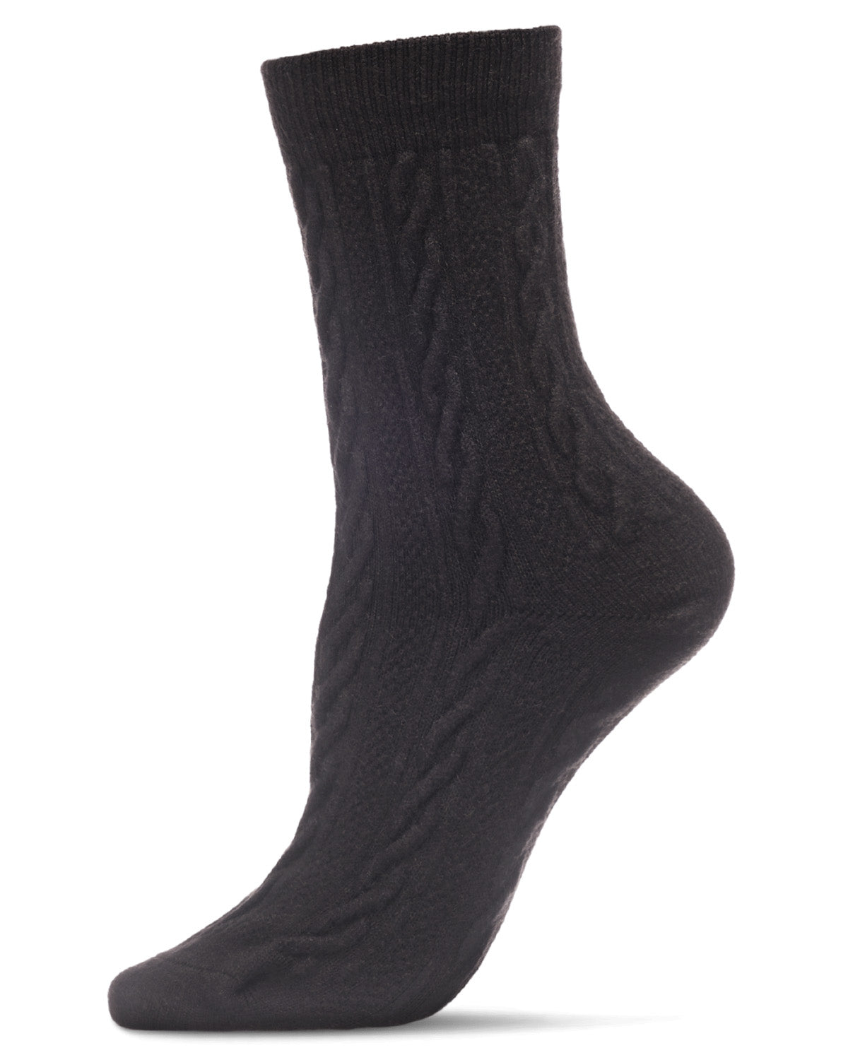 Women's Classic Cozy and Warm Cable Knit Crew Socks : Color: Black