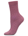 Women's Classic Cozy and Warm Cable Knit Crew Socks : Color: Soft Violet
