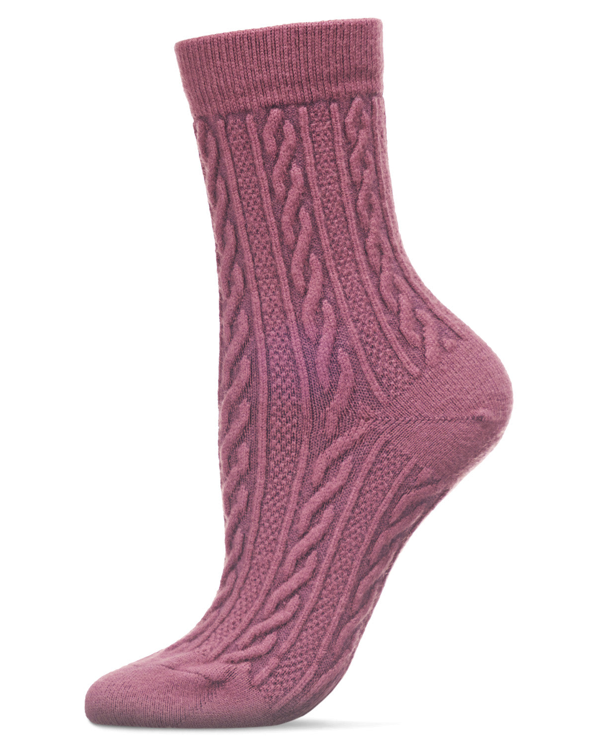 Women's Classic Cozy and Warm Cable Knit Crew Socks : Color: Soft Violet