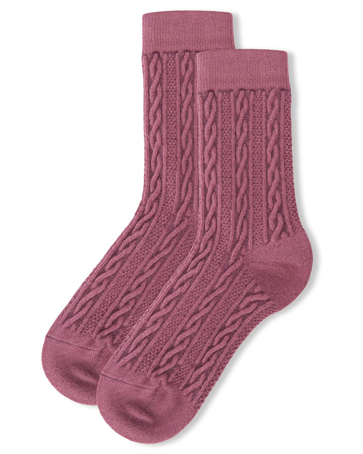 Women's Classic Cozy and Warm Cable Knit Crew Socks : Color: Black