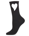 Women's Floating Heart Cotton Blend Crew Sock : Color: Black