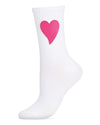 Women's Floating Heart Cotton Blend Crew Sock : Color: White