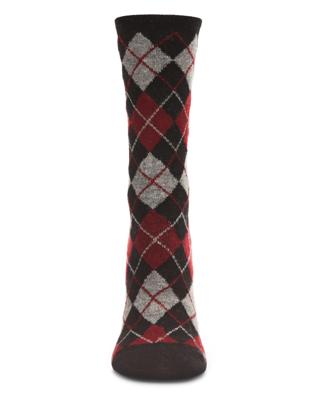 Women's Soft Chevron Trio Cashmere Blend Crew Socks : Color: Black