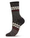 Women's Winter Fair Isle Cashmere Blend Crew Socks : Color: Black