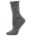 Women's Soft Martini Cocktails Cashmere Blend Crew Socks : Color: Medium Gray Heather