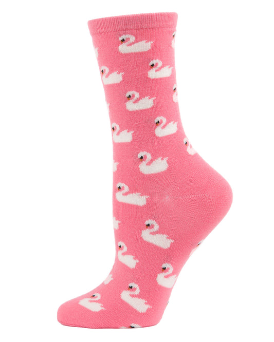 Women's Soft White Swan Cashmere Blend Crew Socks : Color: Confetti Pink Heather