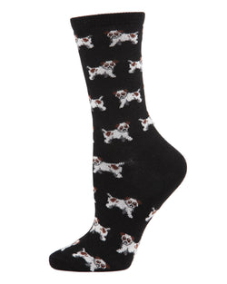 MeMoi Dogs Cashmere Blend Crew Socks