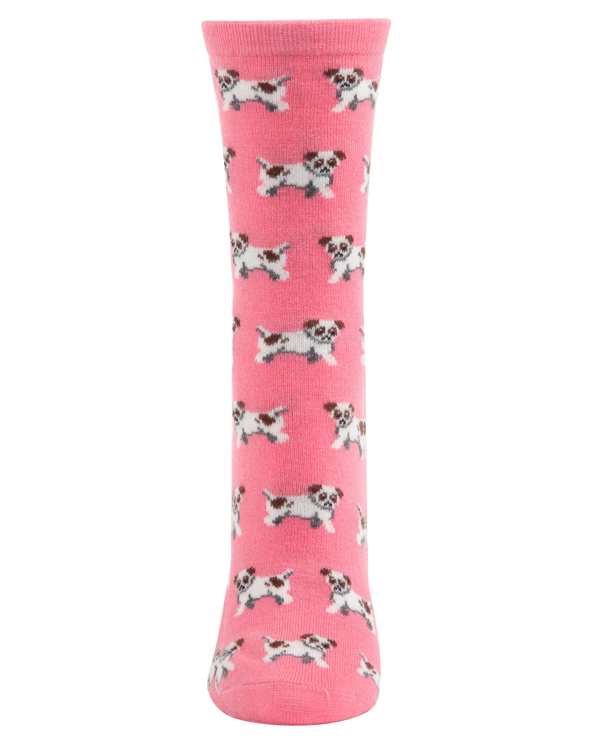 Women's Playful Puppy Dogs Cashmere Blend Crew Sock : Color: Black