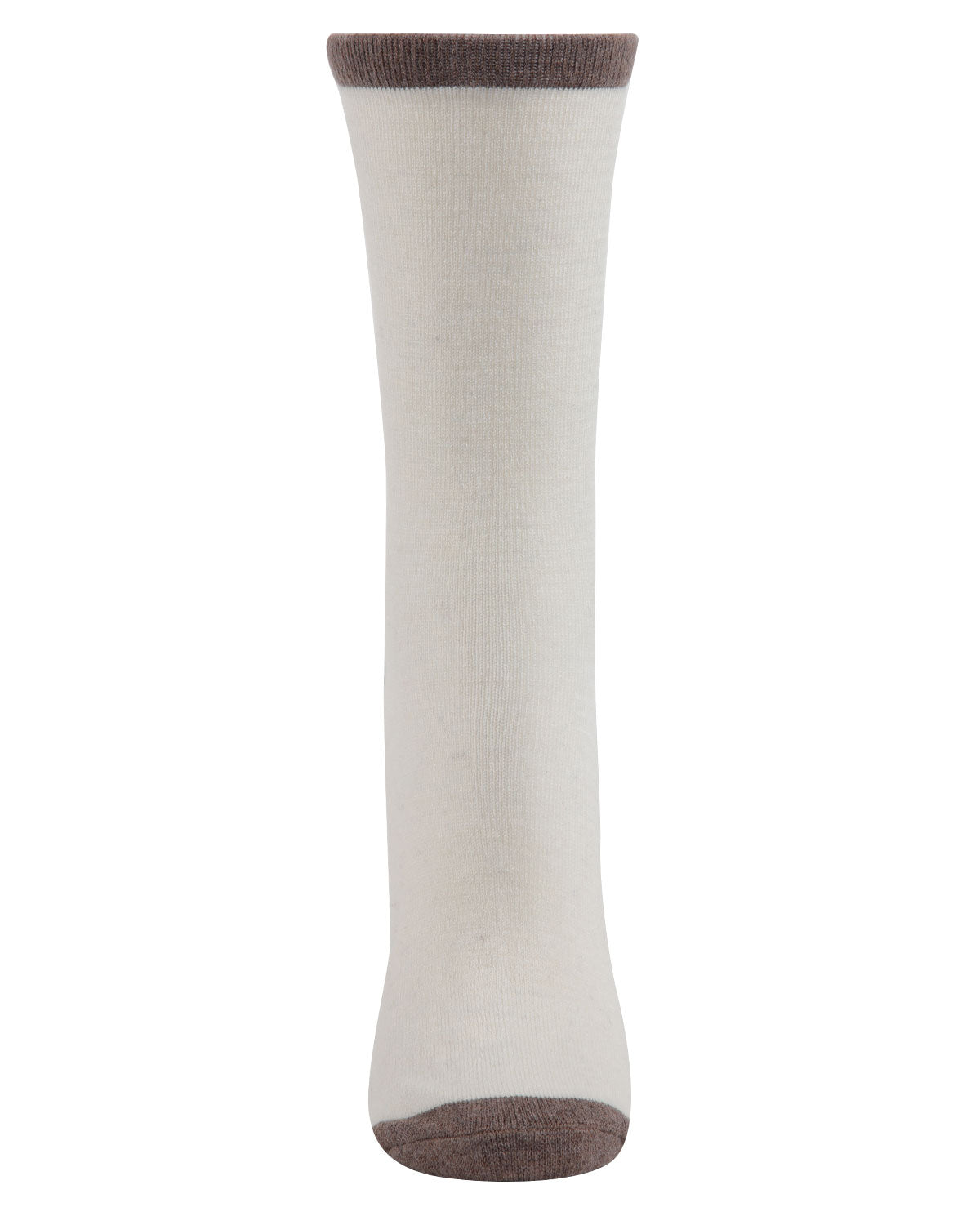 Women's Soft Tipped Flat Knit Cashmere Blend Crew Socks : Color: Ivory