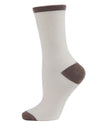 Women's Soft Tipped Flat Knit Cashmere Blend Crew Socks : Color: Ivory