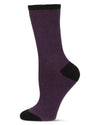 Women's Soft Tipped Flat Knit Cashmere Blend Crew Socks : Color: Purple