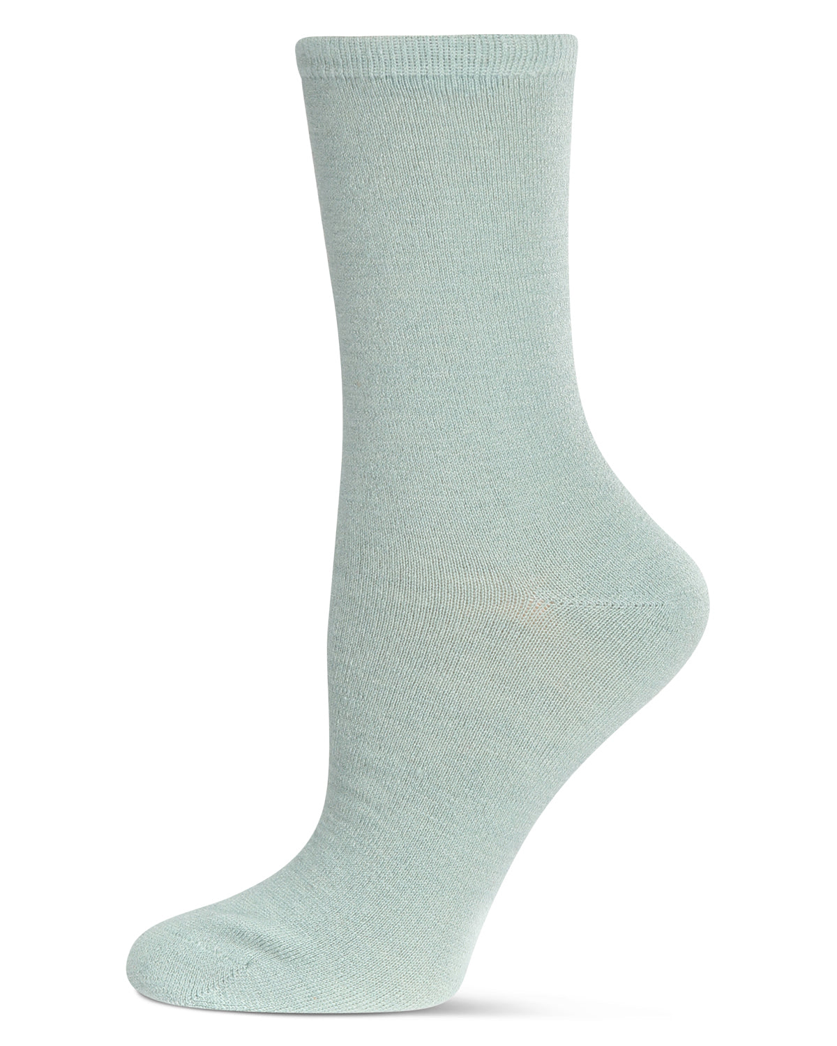 Women's Solid Soft Flat Knit Cashmere Blend Crew Sock : Color: Sage Green