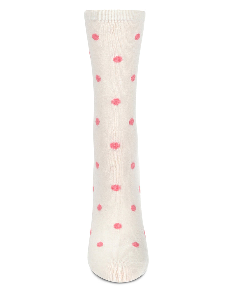Women's Pretty in Polka Dots Cashmere Blend Crew Socks