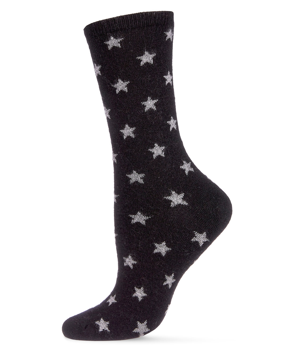 Women's Intergalactic Stars Cashmere Blend Crew Socks : Color: Black