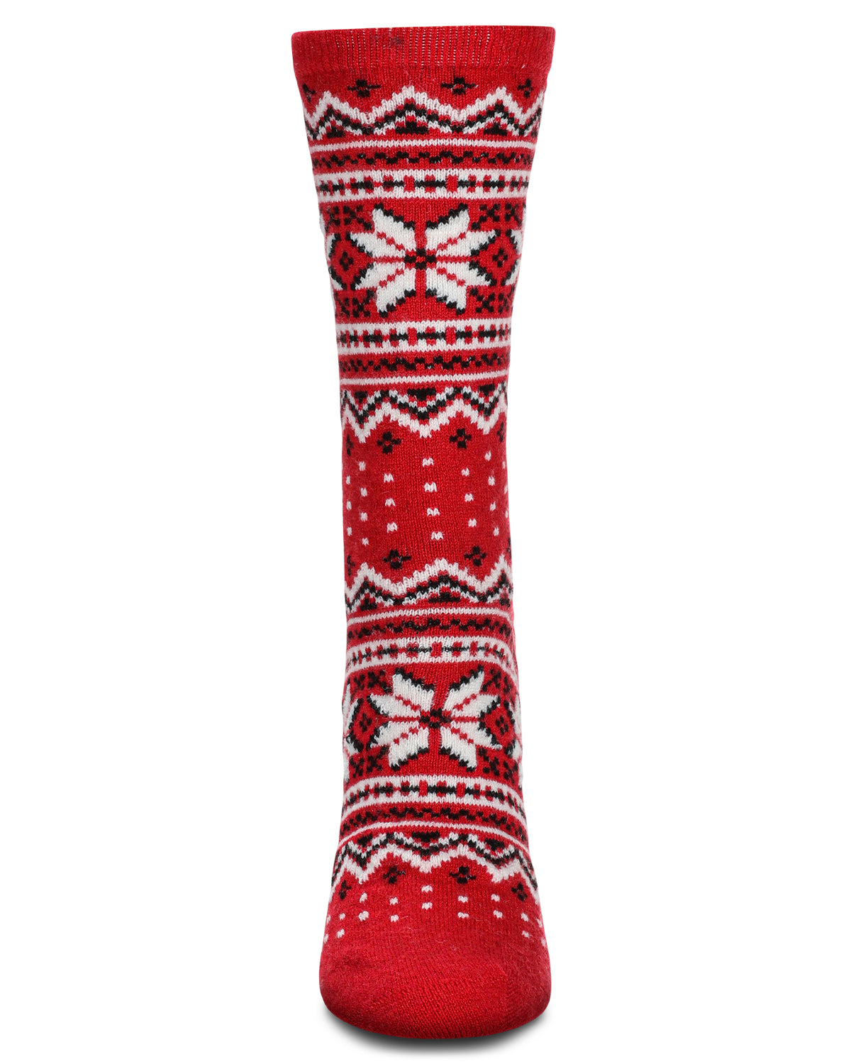 Women's Soft Fair Isle Cashmere Blend Crew Socks : Color: Ivory