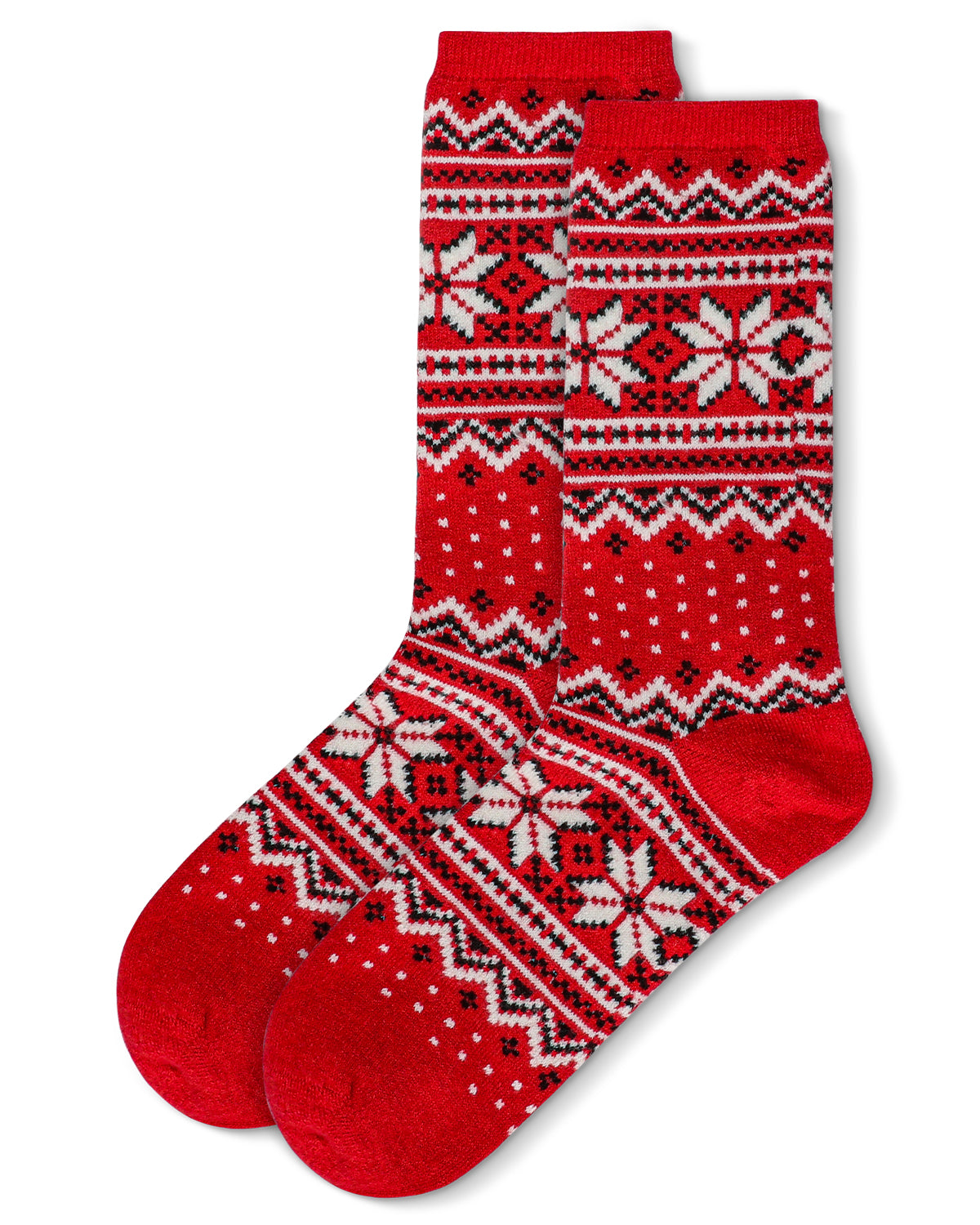 Women's Soft Fair Isle Cashmere Blend Crew Socks : Color: Ivory