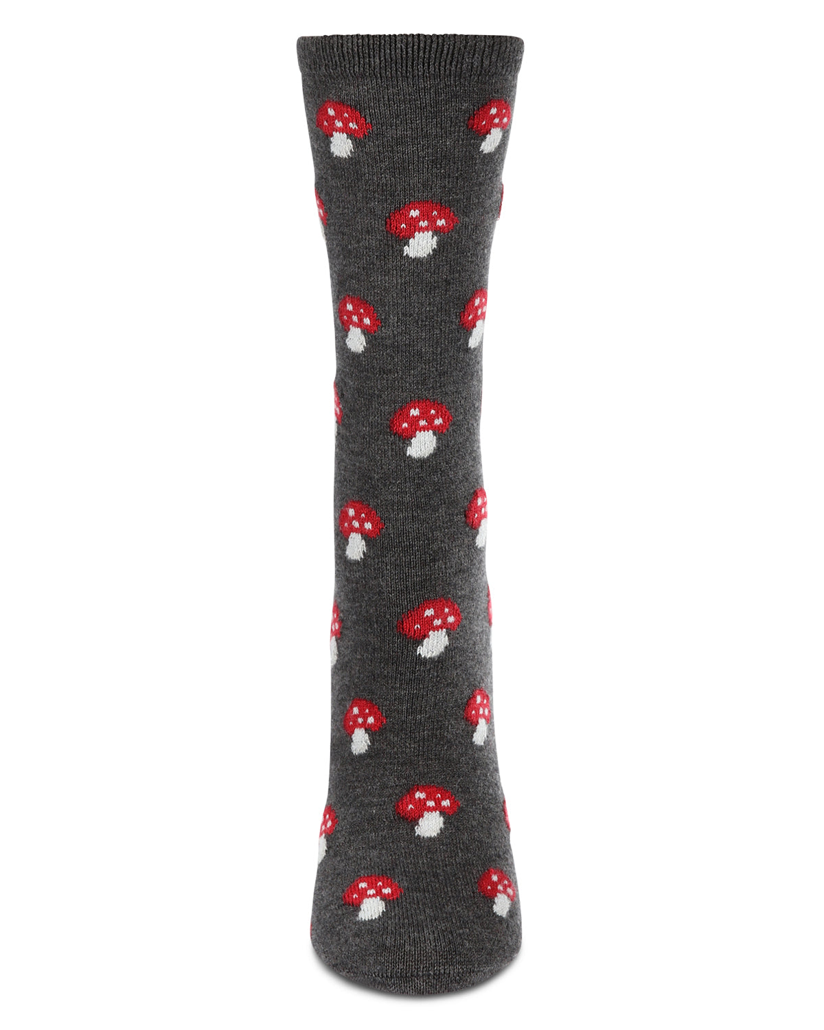 Women's Soft Mushroom Cashmere Crew Socks : Color: Dark Gray Heather