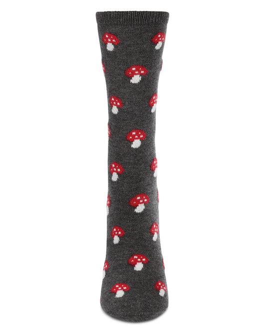 Women's Soft Mushroom Cashmere Crew Socks : Color: Dark Gray Heather
