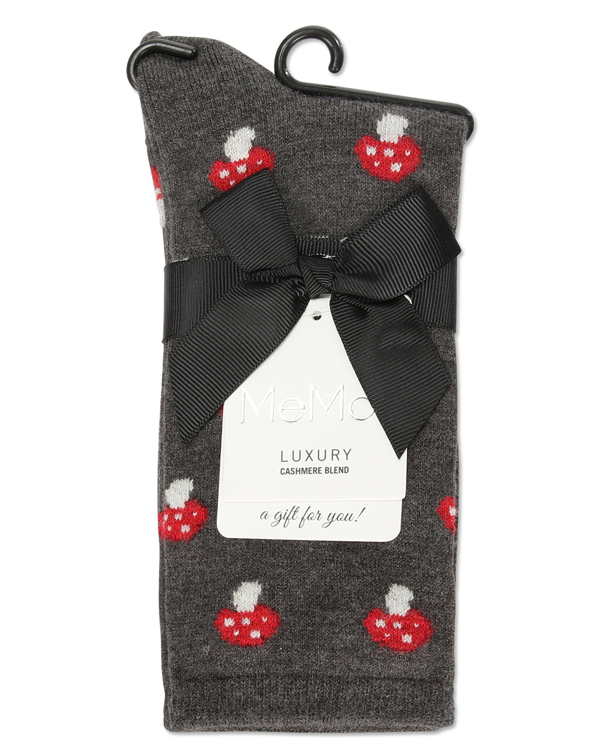 Women's Soft Mushroom Cashmere Crew Socks : Color: Dark Gray Heather